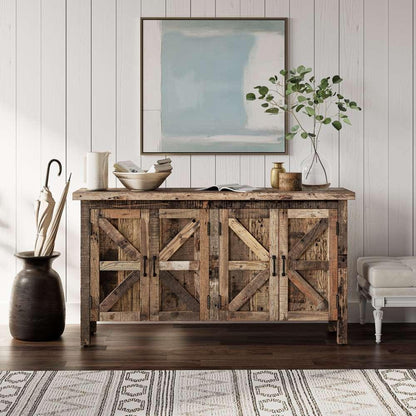 Jofran - Eden Prairie 4 Door Accent Cabinet - Heavily Distressed Reclaimed Wood - 1989-60 veiw 6