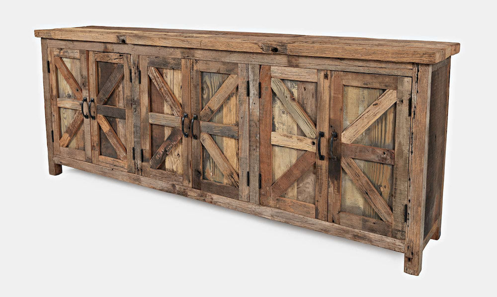 Jofran - Eden Prairie 6 Door Accent Cabinet - Heavily Distressed Reclaimed Wood - 1989-84 view 3