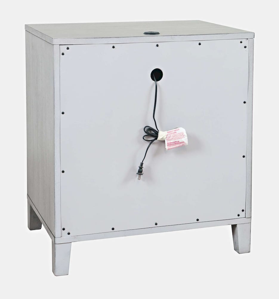 Jofran - Eloquence Contemporary Modern 28in USB Charging Nightstand with Drawers and Metal Hardware, Grey - 2176-90 view 4