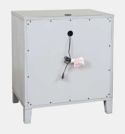 Jofran - Eloquence Contemporary Modern 28in USB Charging Nightstand with Drawers and Metal Hardware, Grey - 2176-90 view 4