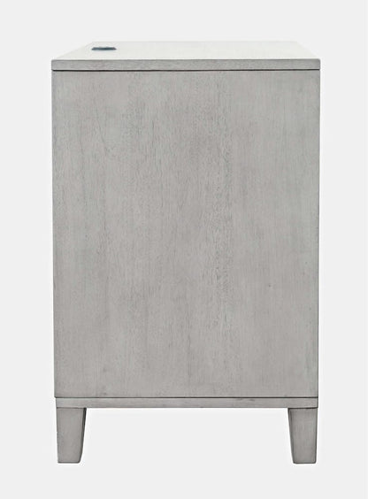 Jofran - Eloquence Contemporary Modern 28in USB Charging Nightstand with Drawers and Metal Hardware, Grey - 2176-90 view 7