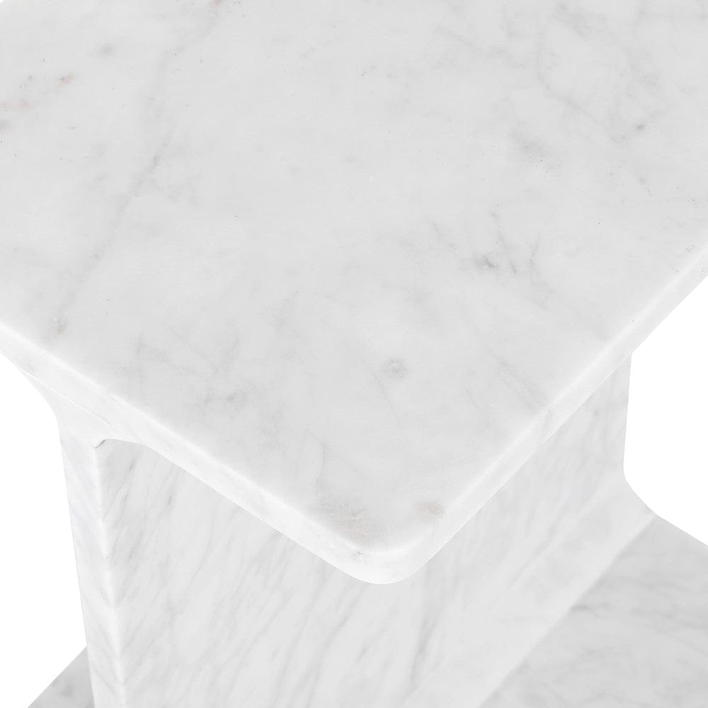 Jofran - Enzo Luxury Genuine Solid Marble Icon End Table - 2330-ENZOWHT view 5