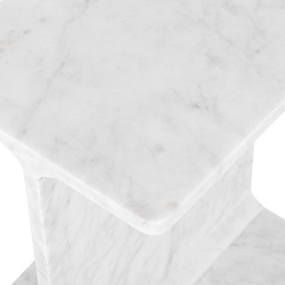 Jofran - Enzo Luxury Genuine Solid Marble Icon End Table - 2330-ENZOWHT view 5