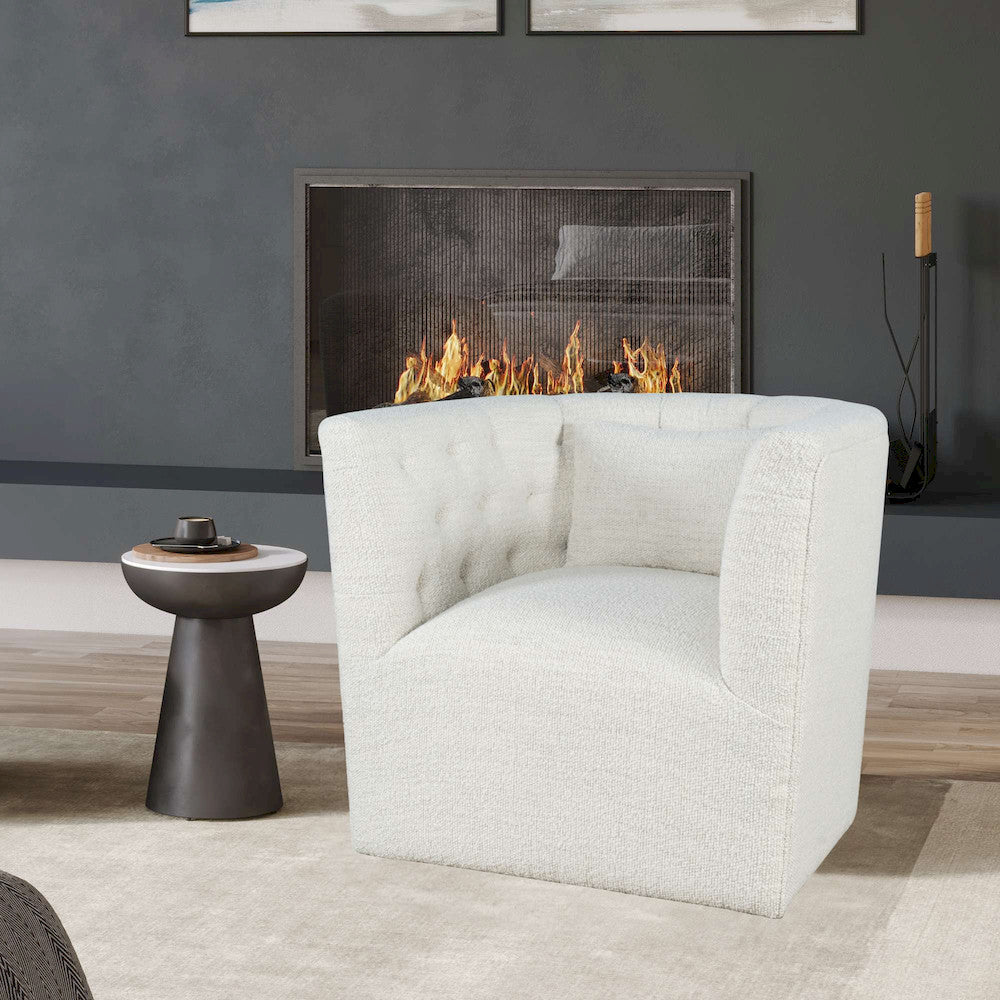 Jofran - Everly Boucle Modern Transitional Swivel Accent Chair - EVERLY-SW-NATURAL view 4