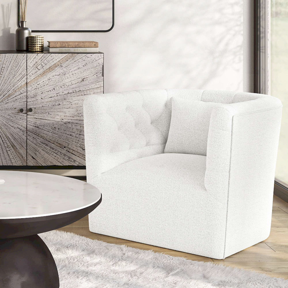 Jofran - Everly Boucle Modern Transitional Swivel Accent Chair - EVERLY-SW-NATURAL view 8