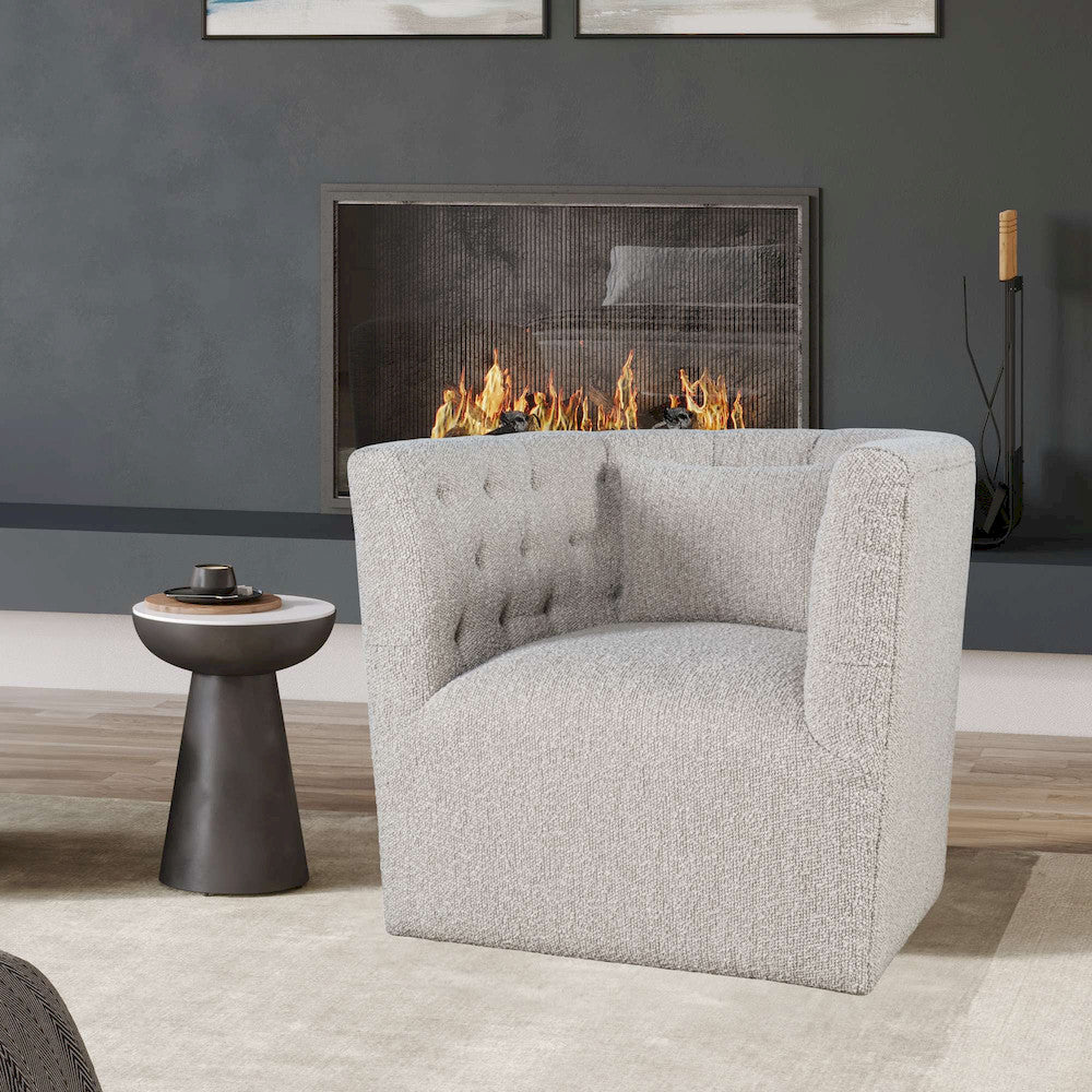 Jofran - Everly Boucle Modern Transitional Swivel Accent Chair - EVERLY-SW-TAUPE view 4