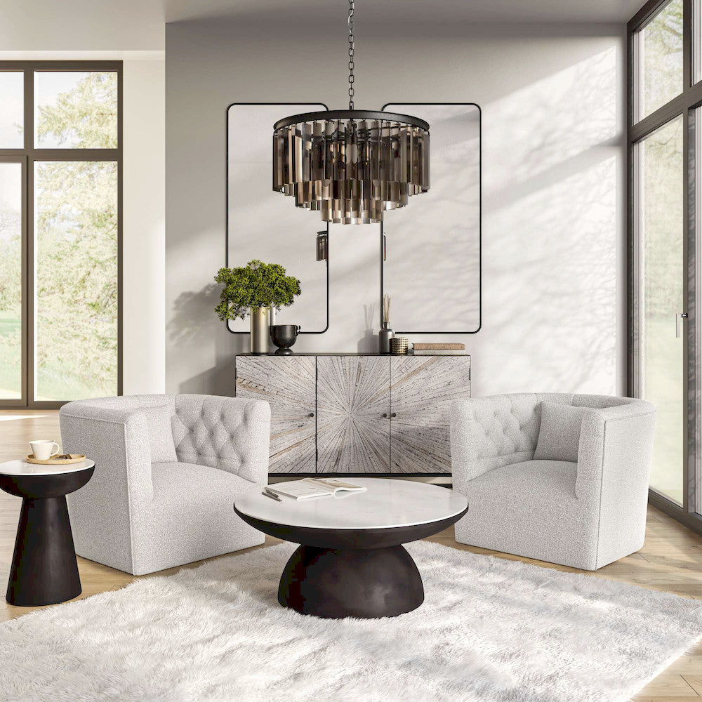Jofran - Everly Boucle Modern Transitional Swivel Accent Chair - EVERLY-SW-TAUPE view 5
