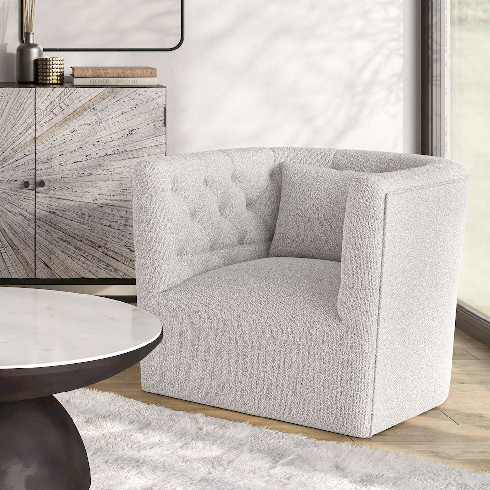 Jofran - Everly Boucle Modern Transitional Swivel Accent Chair - EVERLY-SW-TAUPE view 8