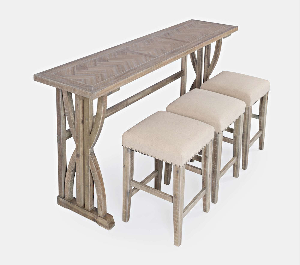Jofran - Fairview Counter Height Sofa Table Set with Three Stools - Ash - 1933-74 view 1