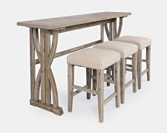 Jofran - Fairview Counter Height Sofa Table Set with Three Stools - Ash - 1933-74 view 2