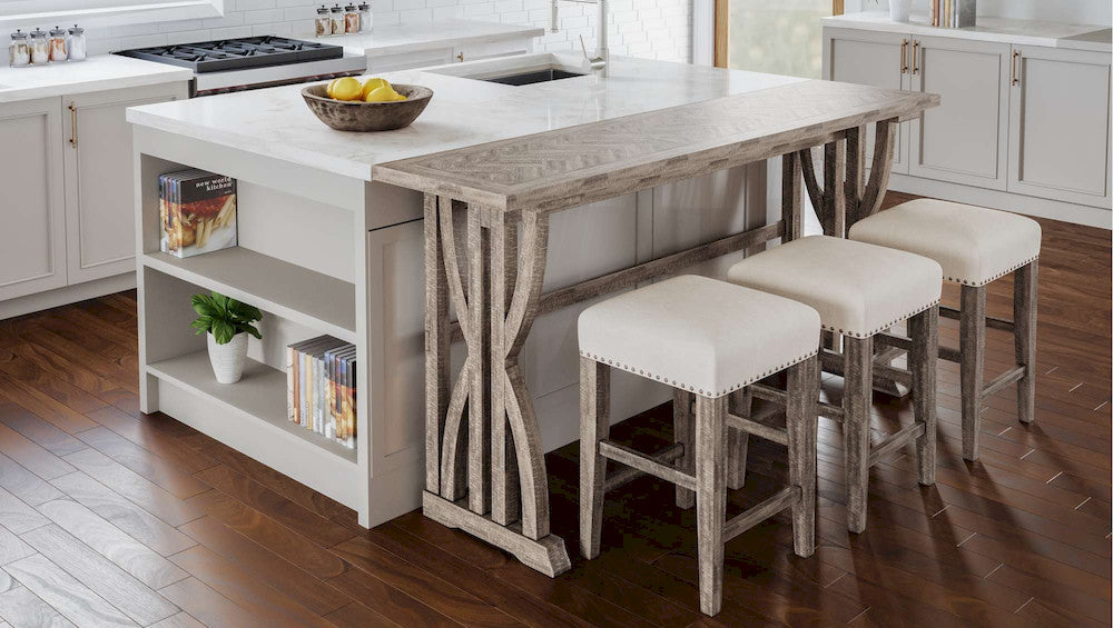 Jofran - Fairview Counter Height Sofa Table Set with Three Stools - Ash - 1933-74 view 10