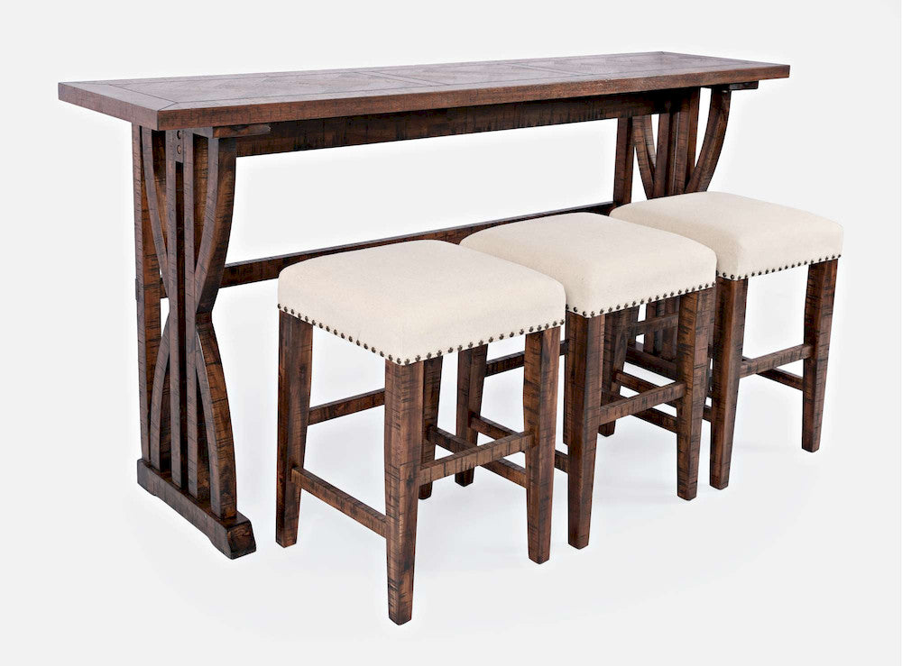 Jofran - Fairview Counter Height Sofa Table Set with Three Stools - Oak - 1931-74 view 2