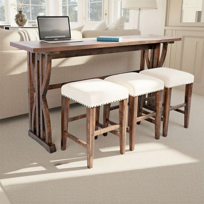 Jofran - Fairview Counter Height Sofa Table Set with Three Stools - Oak - 1931-74 view 7