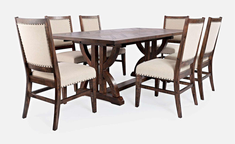 Jofran - Fairview Mid-Century Distressed 78in Seven-Piece Upholstered Dining Set - 1931-78D-7 view 1