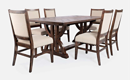 Jofran - Fairview Mid-Century Distressed 78in Seven-Piece Upholstered Dining Set - 1931-78D-7 view 1