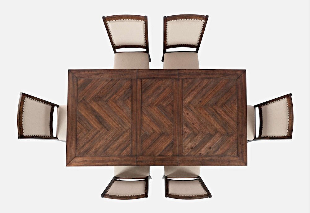 Jofran - Fairview Mid-Century Distressed 78in Seven-Piece Upholstered Dining Set - 1931-78D-7 view 10