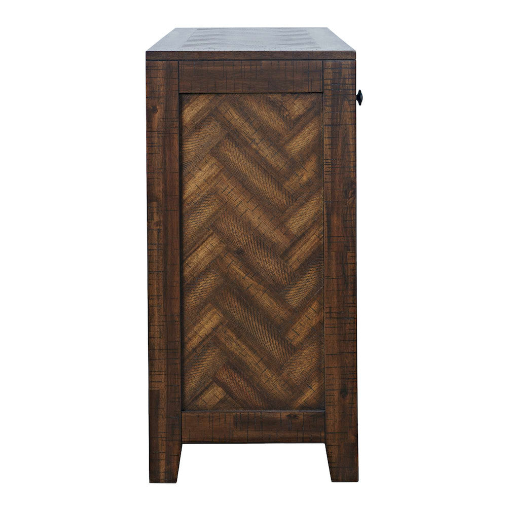 Jofran - Fairview Modern Transitional 32in Chevron Electric Fireplace Console TV Stand in Oak - 1932-FP32 view 4