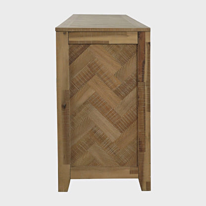 Jofran - Fairview Modern Transitional 60in Chevron Fireplace Storage Console TV Stand with Electric Fireplace, Bryce Light Brown - 2338-FP6032 view 8