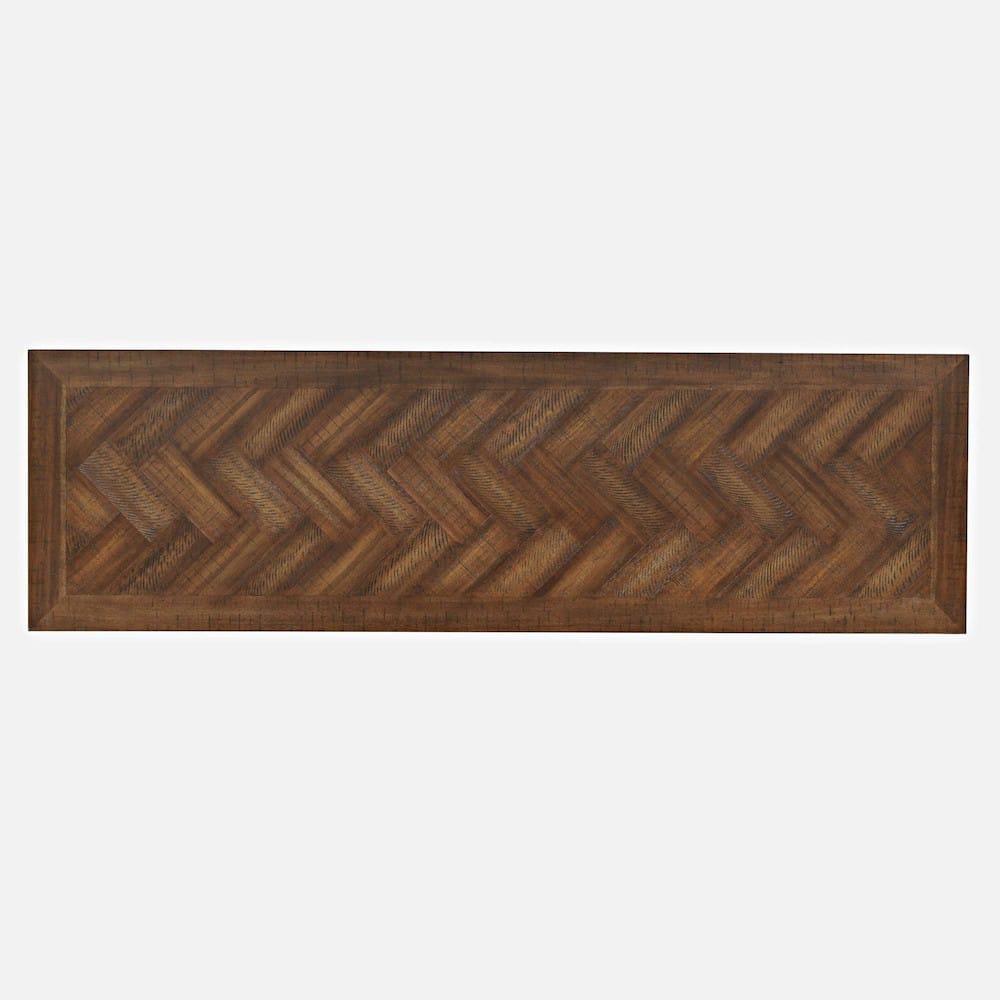 Jofran - Fairview Modern Transitional 60in Chevron Fireplace Storage Console TV Stand with Electric Fireplace, Oak Dark Brown - 1932-FP6032 view 13