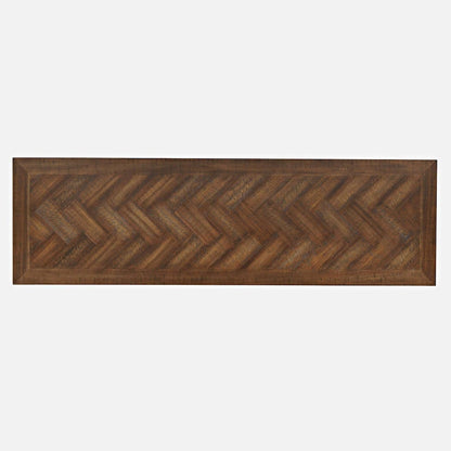 Jofran - Fairview Modern Transitional 60in Chevron Fireplace Storage Console TV Stand with Electric Fireplace, Oak Dark Brown - 1932-FP6032 view 13