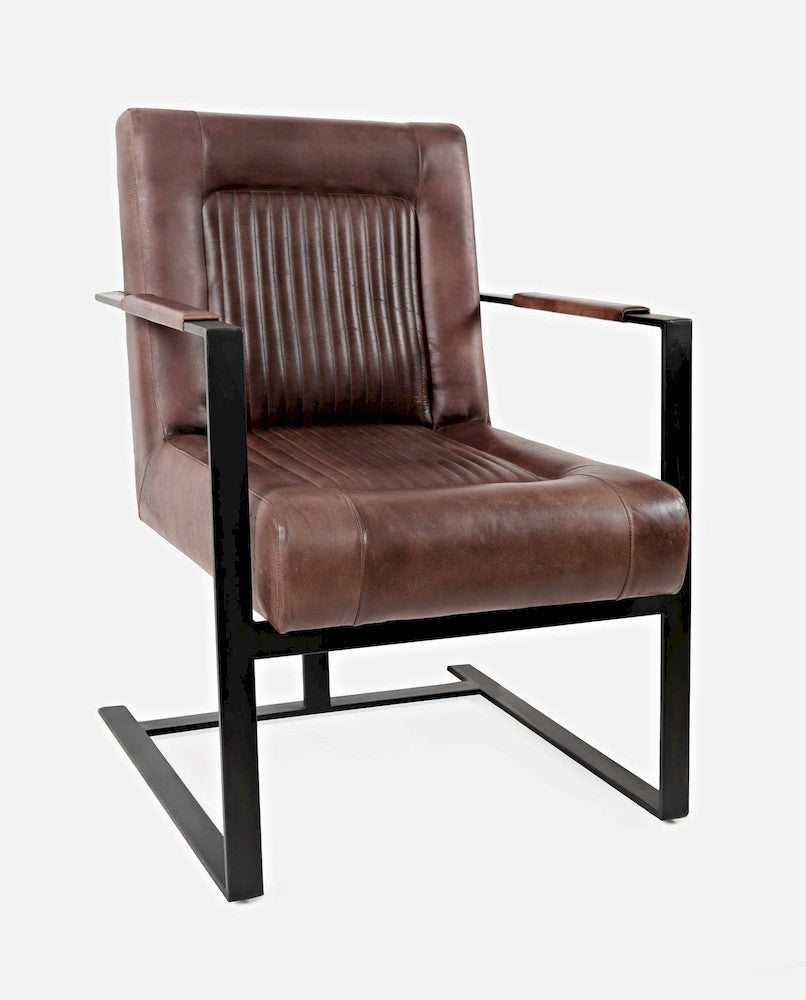 Jofran - Genuine Leather Sled Chair - Dark Sienna - MAGUIRE-CH-DKSIENNA view 3