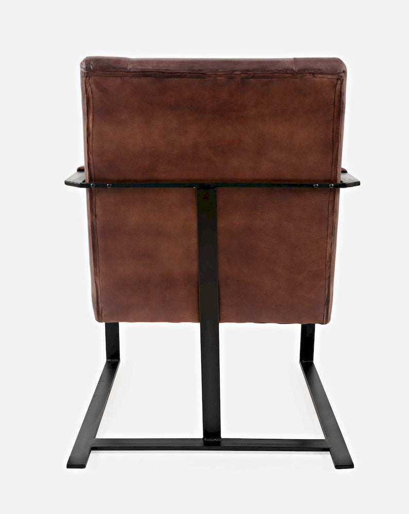 Jofran - Genuine Leather Sled Chair - Dark Sienna - MAGUIRE-CH-DKSIENNA view 4