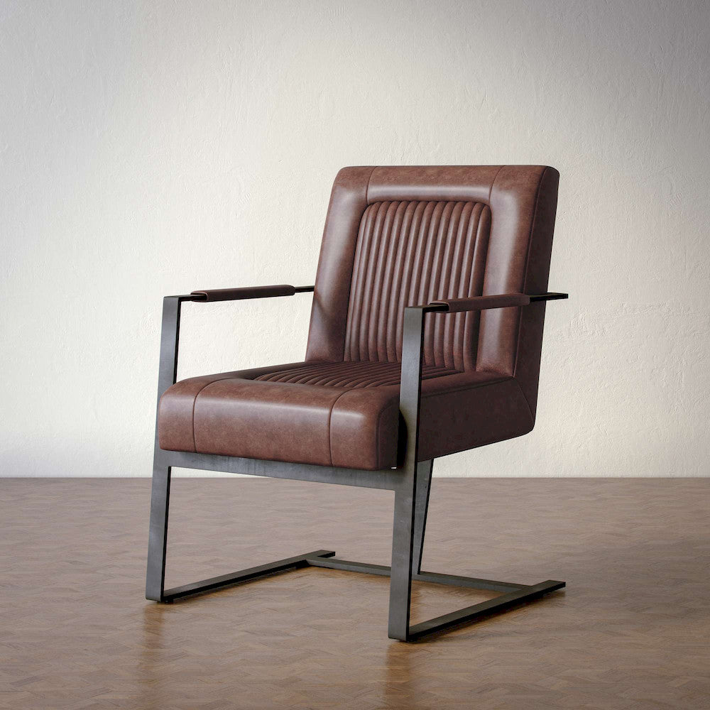 Jofran - Genuine Leather Sled Chair - Dark Sienna - MAGUIRE-CH-DKSIENNA view 6
