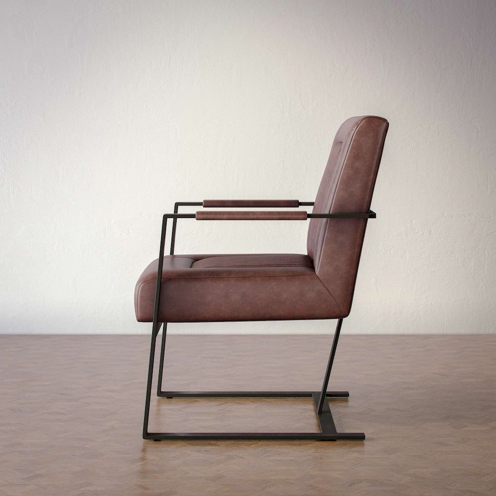 Jofran - Genuine Leather Sled Chair - Dark Sienna - MAGUIRE-CH-DKSIENNA view 7