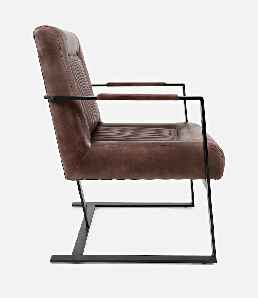 Jofran - Genuine Leather Sled Chair - Dark Sienna - MAGUIRE-CH-DKSIENNA view 9