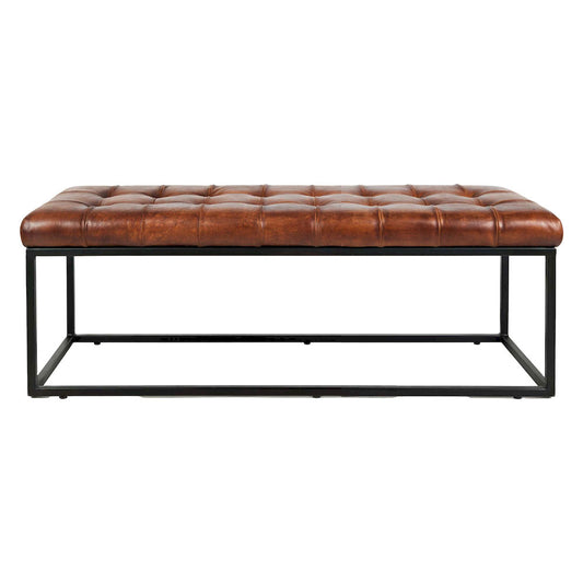 Jofran - Global Archive 50in Genuine Distressed Leather Mid-Century Modern Ottoman Bench - 21-7650 view 1