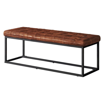 Jofran - Global Archive 50in Genuine Distressed Leather Mid-Century Modern Ottoman Bench - 21-7650 view 3