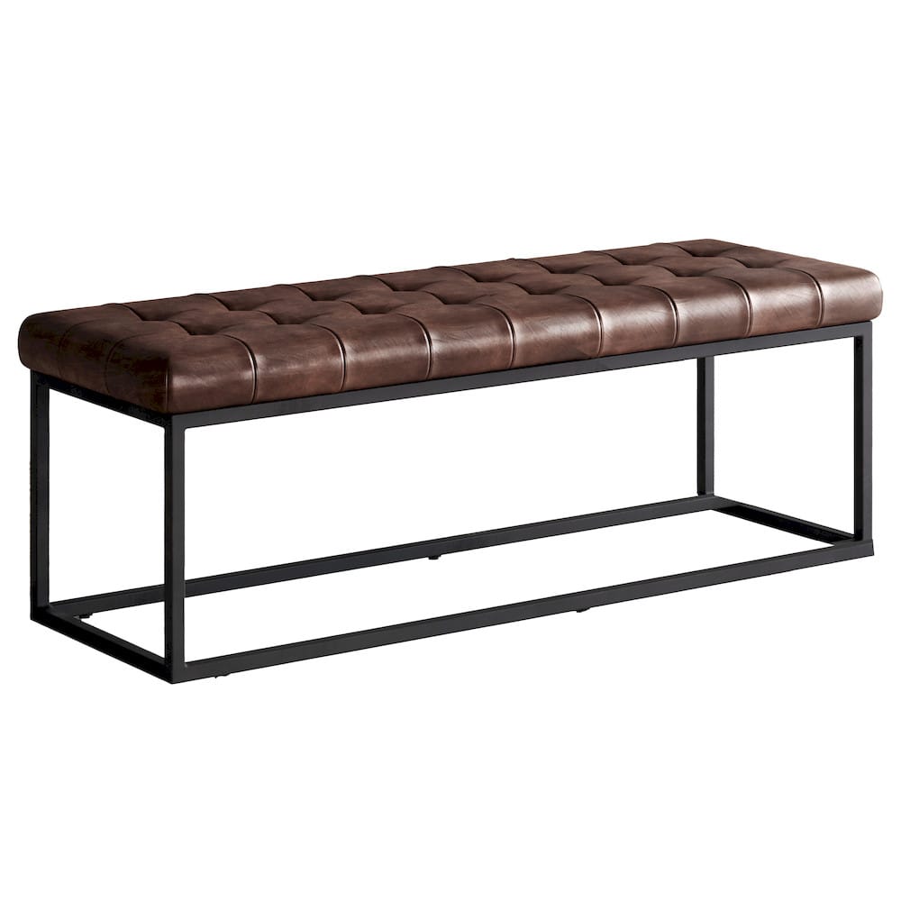 Jofran - Global Archive 50in Genuine Distressed Leather Mid-Century Modern Ottoman Bench - 21-7850 view 2