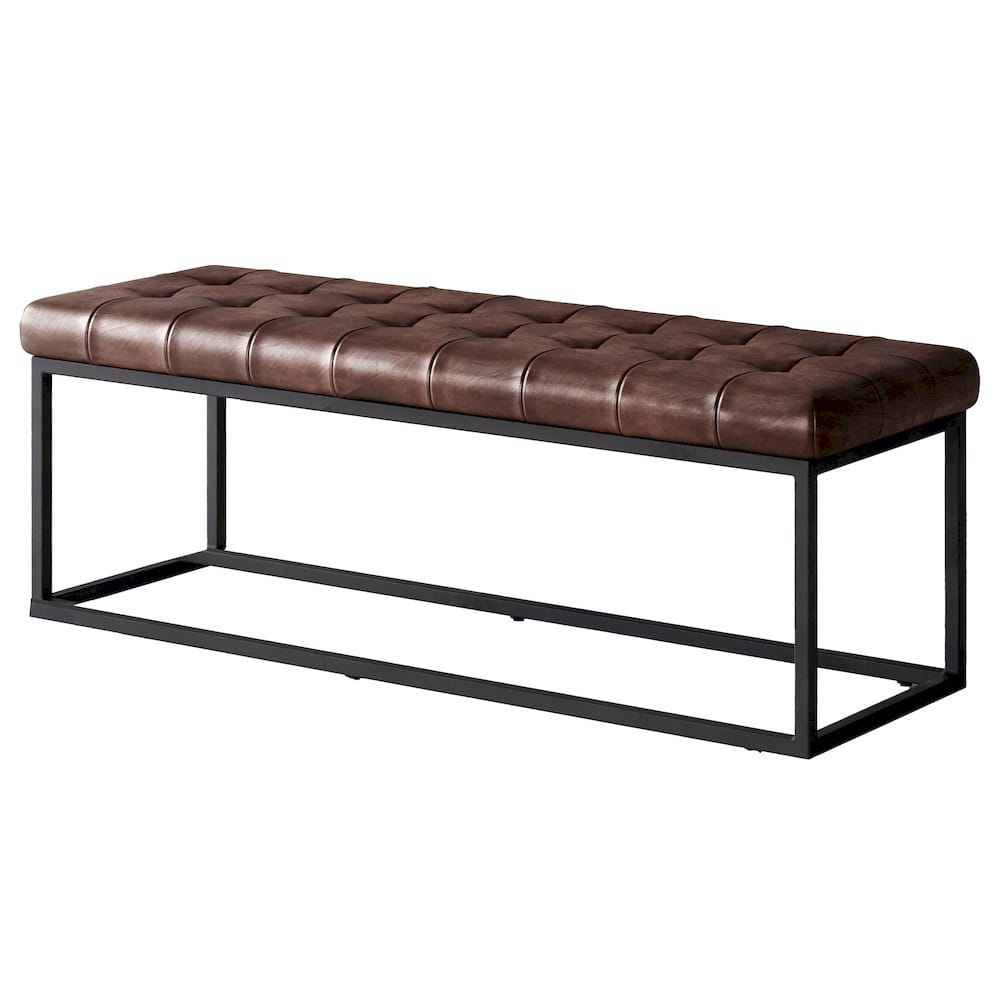 Jofran - Global Archive 50in Genuine Distressed Leather Mid-Century Modern Ottoman Bench - 21-7850 view 3