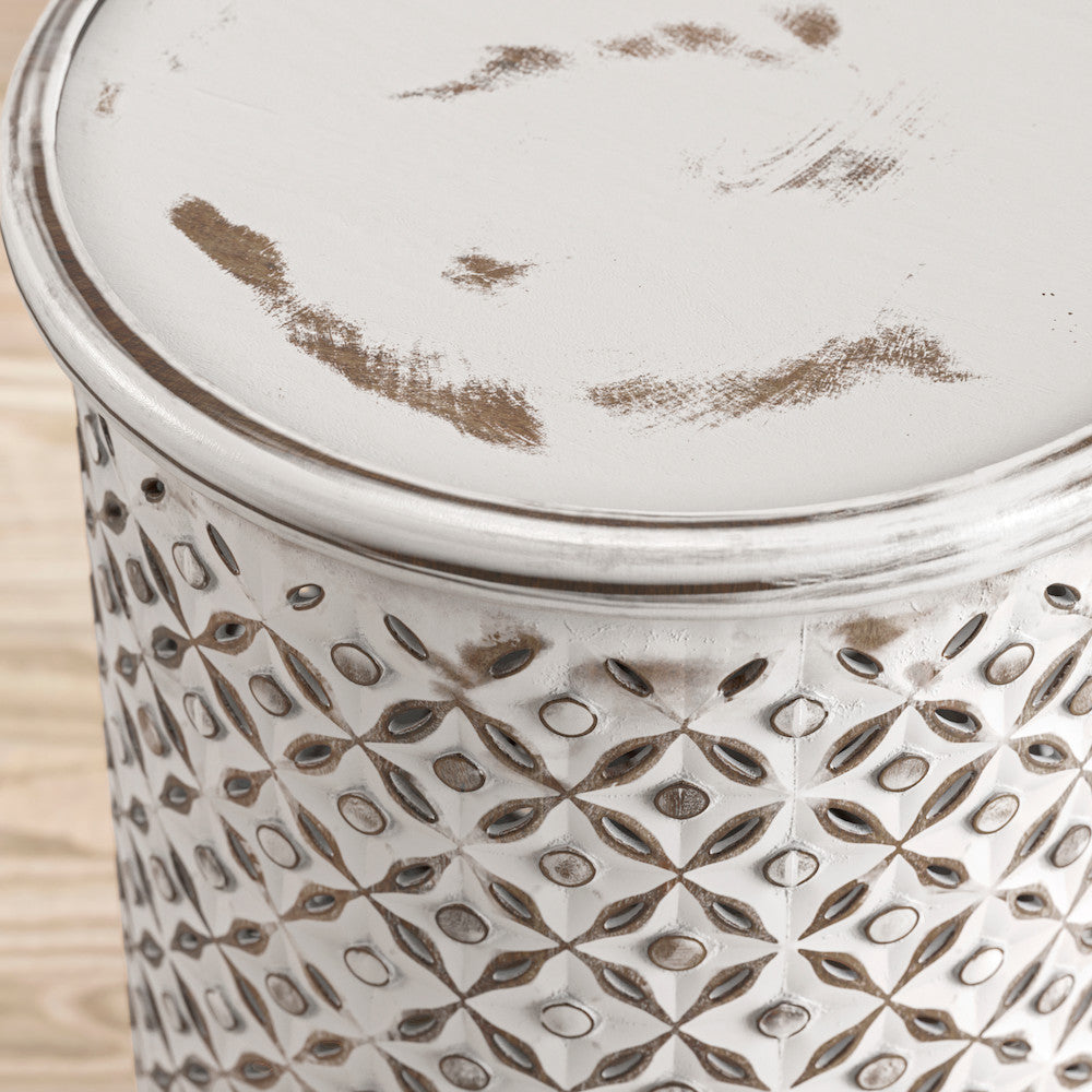 Jofran - Global Archive Drum Table in Antique white - 1730-17A view 4