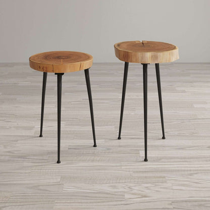 Jofran - Global Archive Flat-Pack Wood and Iron Accent Tables (Set of 2) Natural Brown - 1730-20KD view 4