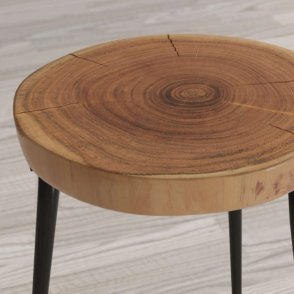 Jofran - Global Archive Flat-Pack Wood and Iron Accent Tables (Set of 2) Natural Brown - 1730-20KD view 6