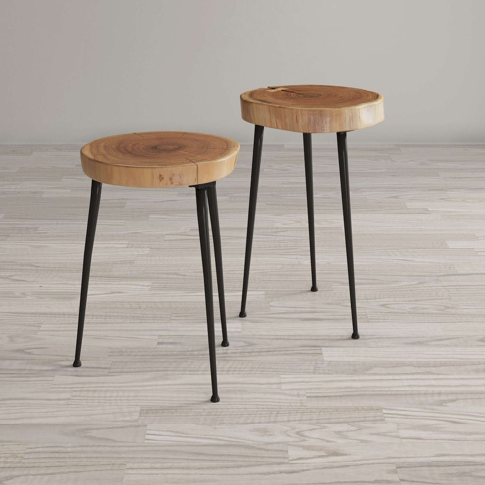 Jofran - Global Archive Flat-Pack Wood and Iron Accent Tables (Set of 2) Natural Brown - 1730-20KD view 10