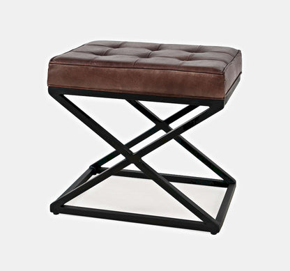 Jofran - Global Archive Genuine Leather Ottoman in Dark Sienna - 1730-79 view 3