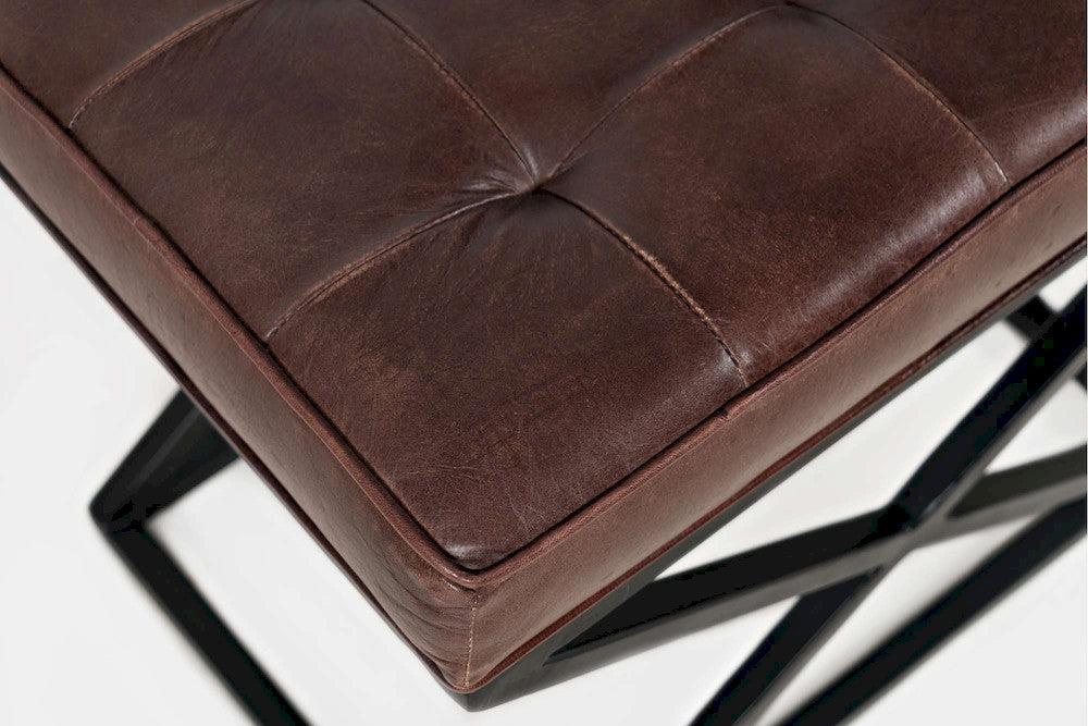 Jofran - Global Archive Genuine Leather Ottoman in Dark Sienna - 1730-79 view 6