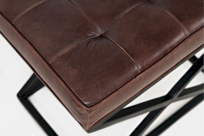 Jofran - Global Archive Genuine Leather Ottoman in Dark Sienna - 1730-79 view 6