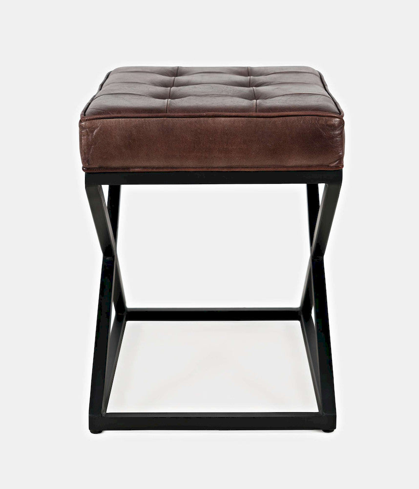 Jofran - Global Archive Genuine Leather Ottoman in Dark Sienna - 1730-79 view 7