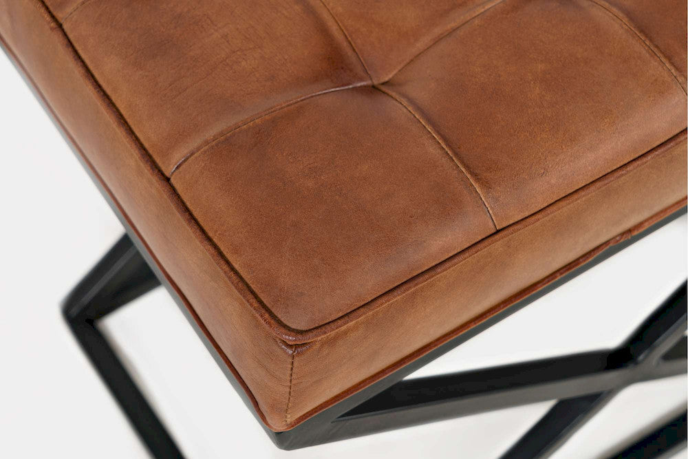 Jofran - Global Archive Genuwine Leather Ottoman in Saddle - 1730-77 view 6