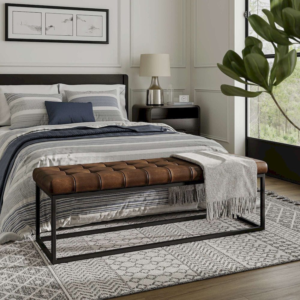 Jofran - Global Archive Leather Ottoman in Dark Sienna - 1730-78 view 6