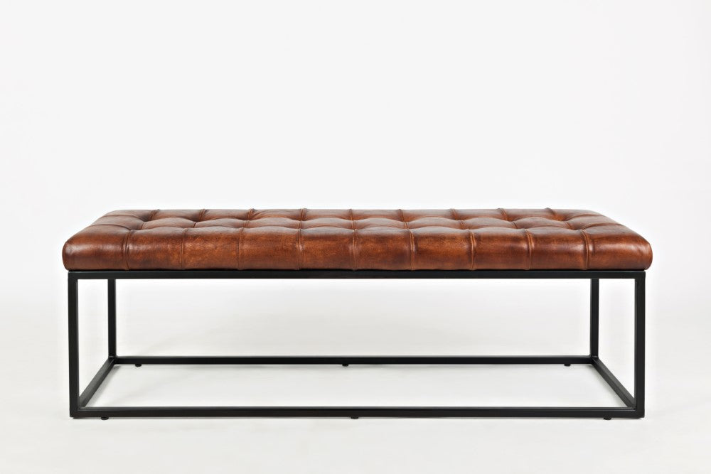 Jofran - Global Archive Leather Ottoman in Saddle - 1730-76 veiw 2