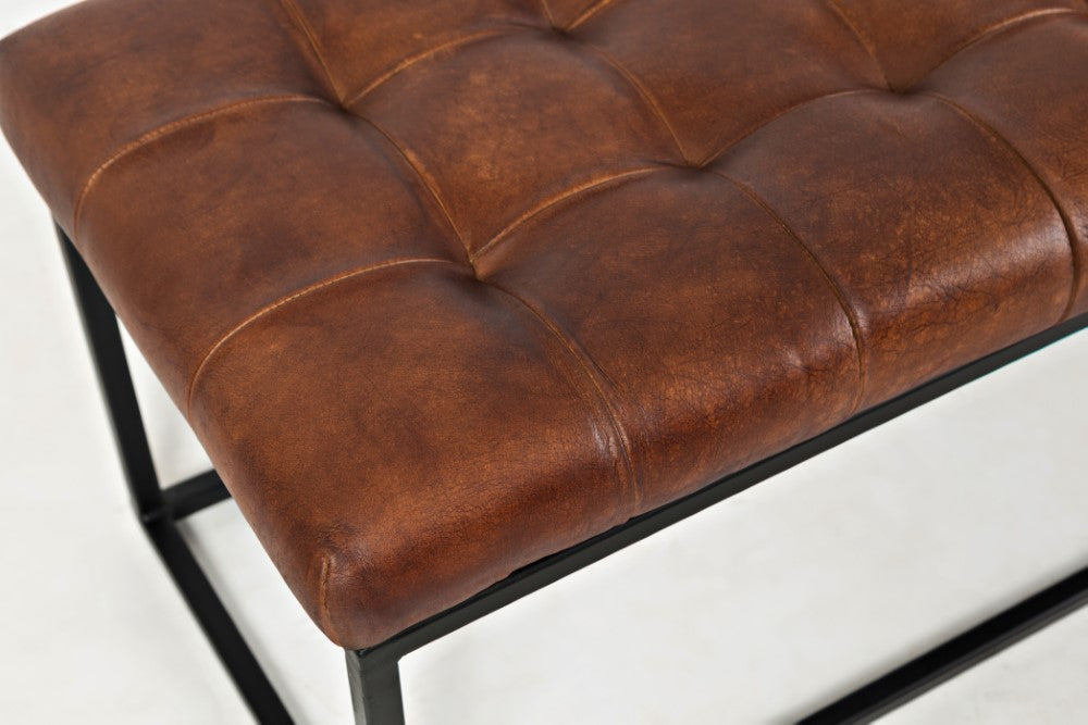Jofran - Global Archive Leather Ottoman in Saddle - 1730-76 veiw 4