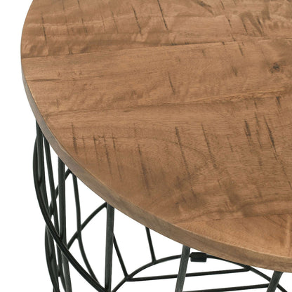 Jofran - Global Archive Nested Storage Solid Wood and Metal Basket End Tables (Set of 2) Black - 2330-1815BL view 7