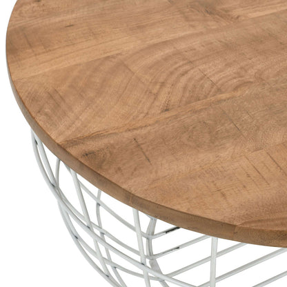 Jofran - Global Archive Rondo Nested Storage Solid Wood and Metal Basket Coffee Tables (Set of 2) White - 2330-3026WH view 7