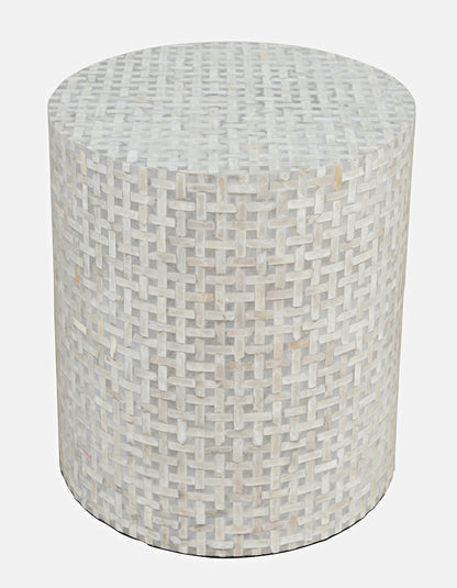 Jofran - Global Archive Small Terrazzo Capiz Shell Accent Table - Grey Basketweave - 1730-2814GBK view 2