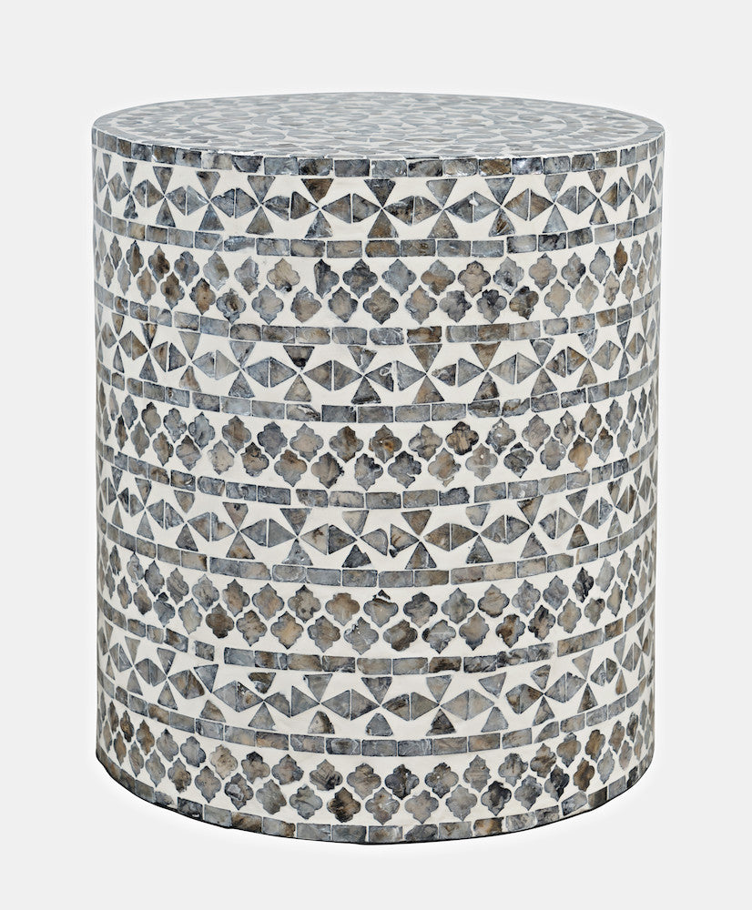 Jofran - Global Archive Small Terrazzo Capiz Shell Accent Table - Grey Tribal - 1730-2814GTR view 1