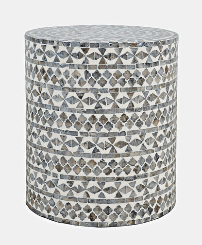 Jofran - Global Archive Small Terrazzo Capiz Shell Accent Table - Grey Tribal - 1730-2814GTR view 1